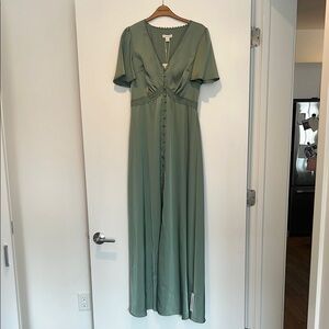 Monsoon London Elegant Green Maxi Dress